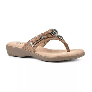 Cliffs by White Mountain Women's Size 8.5 Brown Bailee Embellished Sandals NIB